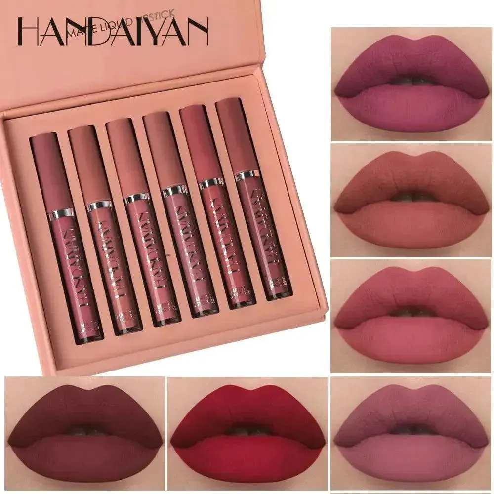 6Pcs Matte Liquid Lipstick Set - Long-Lasting Waterproof Lip Gloss