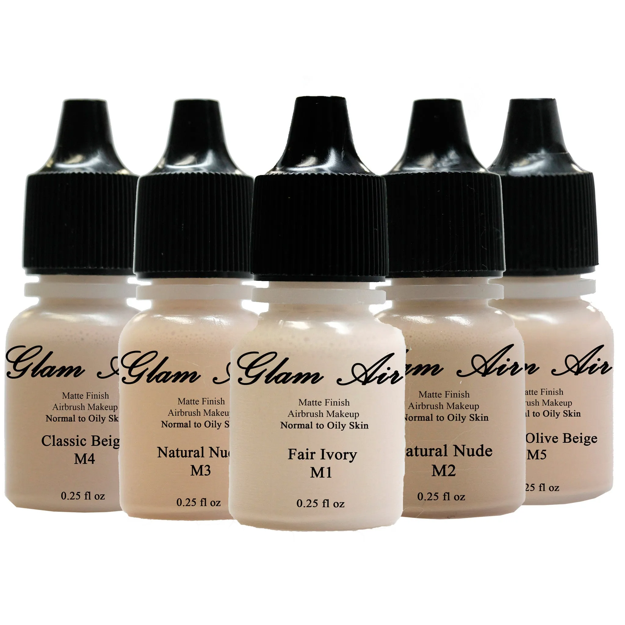 Glam Air Airbrush Makeup Foundation System Kit with 5 Shades of Foundation and Blush(choose your s from the drop down menu) (Light Matte)