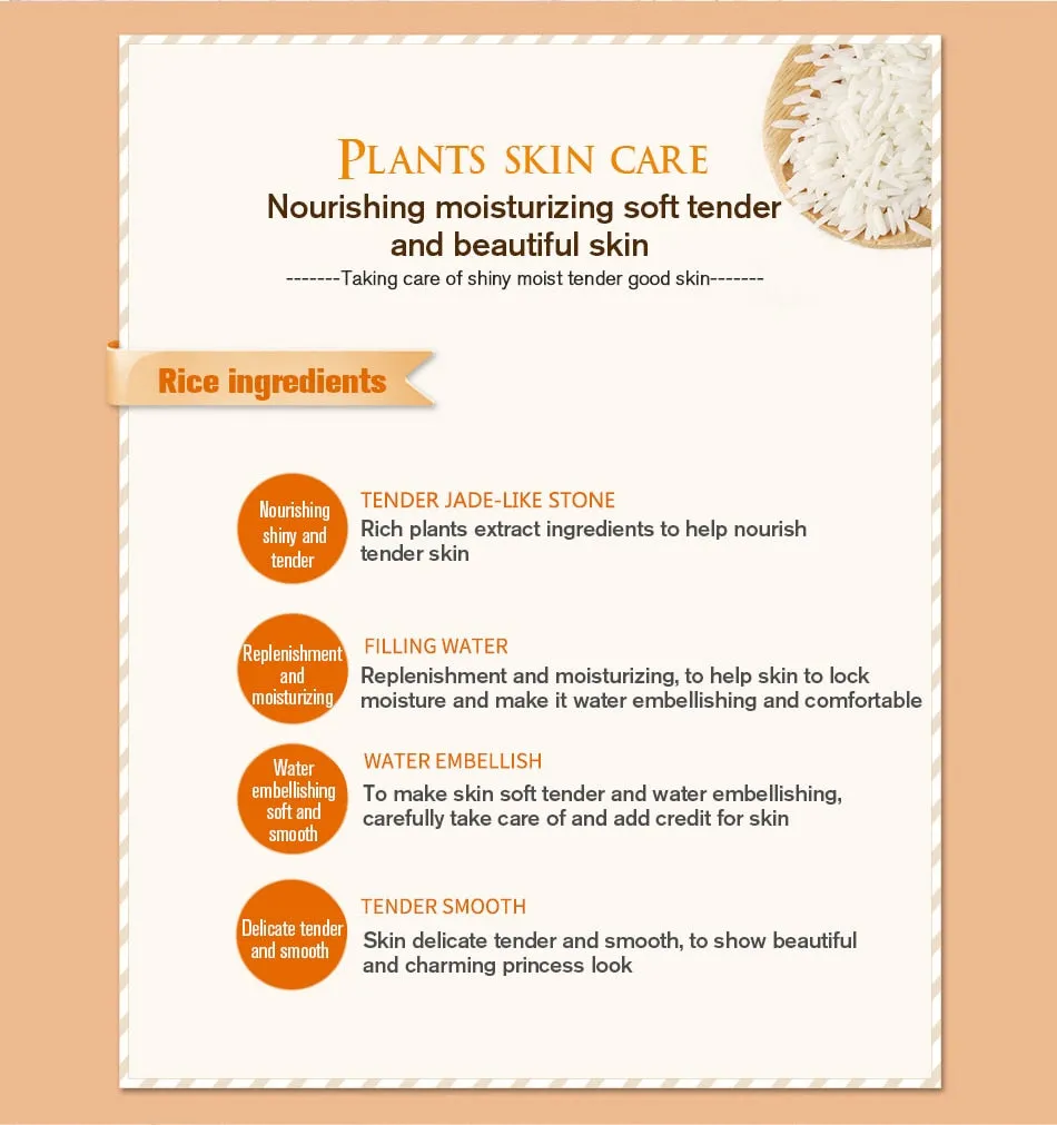 HOREC White Rice Whitening Serum Face Moisturizing Cream| Acne Treatment Skin Care |