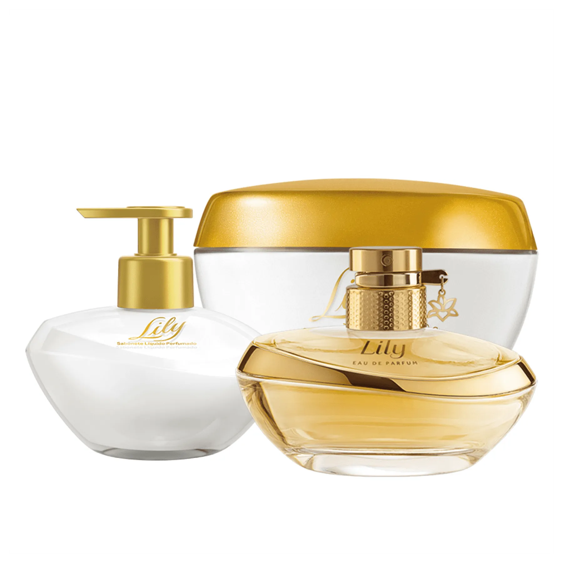 Kit Lily: Eau De Parfum   Cream Moisturizing Body Deodorant   Liquid Soap Hands - o Boticario