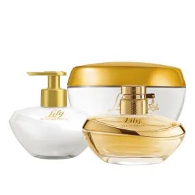 Kit Lily: Eau De Parfum   Cream Moisturizing Body Deodorant   Liquid Soap Hands - o Boticario
