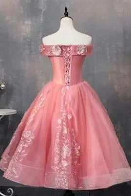 Short Bateau Appliques Beads Off the Shoulder Quinceanera Dresses Homecoming Dress H1164