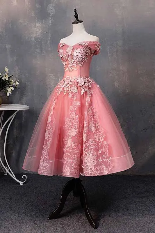 Short Bateau Appliques Beads Off the Shoulder Quinceanera Dresses Homecoming Dress H1164